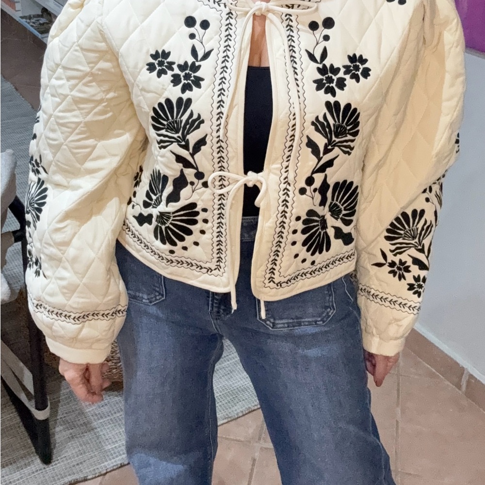 Mable Embroidered Cream Jacket